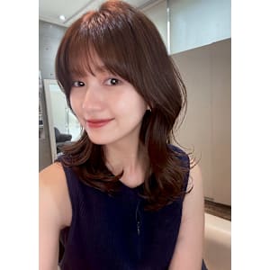 小顔見せ韓国風Cカールミディレイヤー