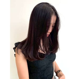 レイヤーカット カシスブラウン 顔周りカット 髪質改善 