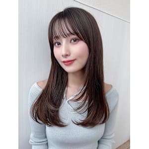 暗髪×髪質改善で憧れのツヤ髪に♪ワンカールセミロング