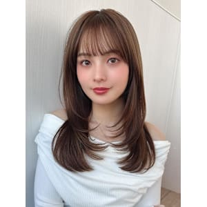 暗髪×髪質改善で憧れのツヤ髪に♪ワンカールセミロング