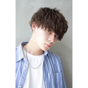 黒髪ナチュラルマッシュ/メンズ