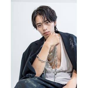 韓国風 束感センターパート/メンズ