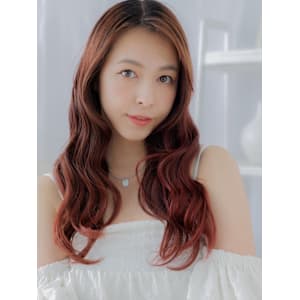 波巻きウェーブチェリーレッドくびれロング　チャンモリパーマ - mod's hair【モッズヘア】上尾/上尾西口店【モッズヘア アゲオ アゲオニシグチテン】掲載中