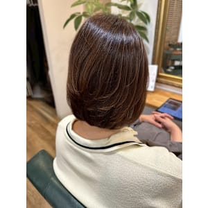ボブ レイヤーカット ブラウンカラー 40代 白髪染め 髪質 - hair salon Rich 横須賀中央店【ヘアーサロンリッチ ヨコスカチュウオウテン】掲載中