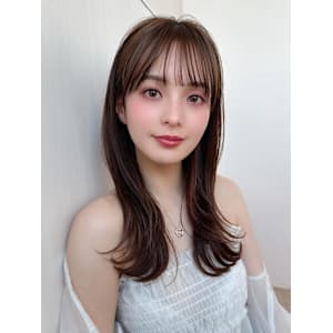 結んでもかわいいくびれセミロング × ミルクティーベージュ