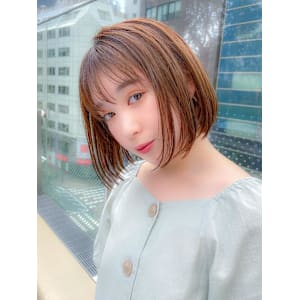 ミニボブ/切りっぱなしボブ/小顔見せ/ショートボブ