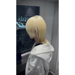 ハイトーンウルフ/ホワイトブロンド/ウルフカット