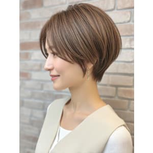 ショート 前髪カット 白髪染め ハイライト 髪質改善 ボブ