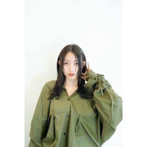 レイヤーカット/フェイスレイヤー/グレージュカラー