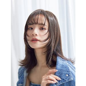 【La fith】暗髪カラー×外ハネボブ×シースルーバング