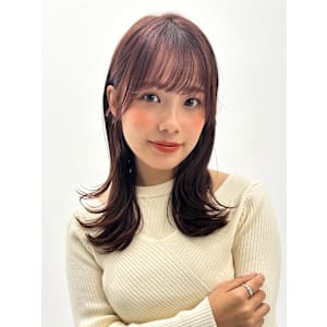 【La fith】カシスブラウン×外ハネセミディ - La fith hair root 大橋店【ラフィスヘアー ルート オオハシテン】掲載中