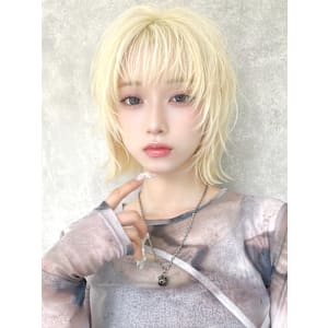 【La fith】外ハネボブ×ケアブリーチ×ホワイトブロンド