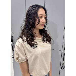 ロングヘアウェーブパーマ