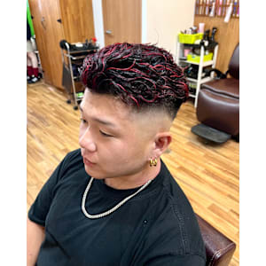 メンズハイライトレッド極道パーマ - hair studio Romeo【ロメオ】掲載中