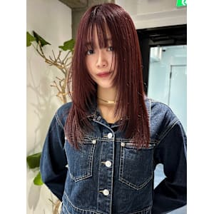 レイヤーカットフェイスレイヤーワインレッドボルドー