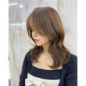 ミディアム/暗めカラー/デザインカラー/フェイスフレーミング