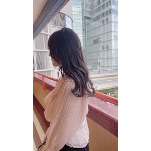 透明感暗髪グレージュ