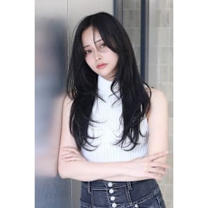 艶髪韓国レイヤー髪質改善顔まわりくびれヘア水素カラー