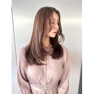 美髪レイヤーカット/顔まわりレイヤー/くびれミディアムレイヤ