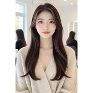 顔周りレイヤー/韓国レイヤー/後毛/似合わせ/髪質改善