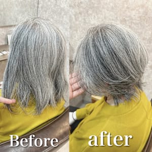 白髪ぼかし(ショート)白髪キレイにマイナス10歳