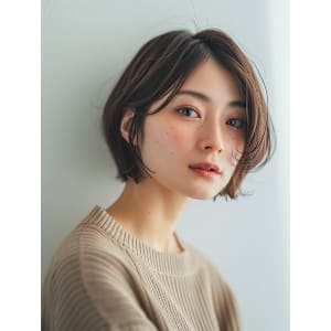 黒髪/ボブルフ/ネビージュ/小顔/ワンレン/カット/髪質改善 - Melva【メルバ】掲載中