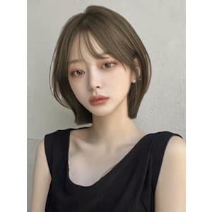 韓国風/ショート/顔周りカット/くびれヘア/透明感カラー