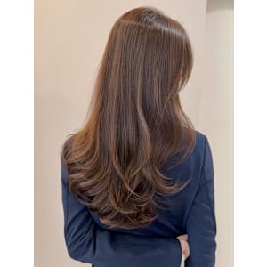 オレンジブラウンカラー 暖色カラー 艶髪 髪質改善 20代