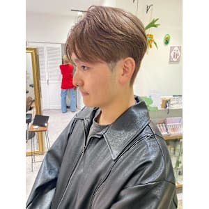 シナモンベージュカラー×センターパート