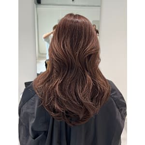 ミディアムレイヤーブリーチなしミルクブラウン髪質改善