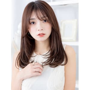 姫カットレイヤー透けバングストレートロング　チャコールグレー - mod's hair【モッズヘア】上尾/上尾西口店【モッズヘア アゲオ アゲオニシグチテン】掲載中