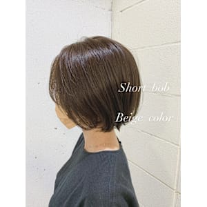 ショートボブ×ベージュカラー - Lourdes hair design【ルルドヘアーデザイン】掲載中