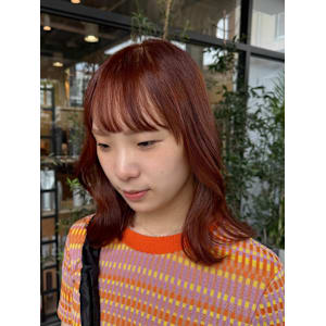 ブリーチなし、オレンジカラー