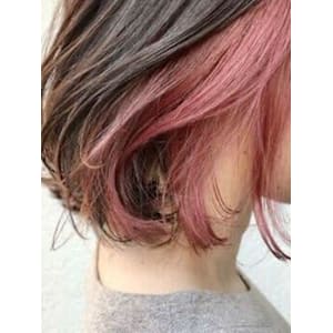 大人可愛いインナーカラー フェイスフレーミング ベビーピンク