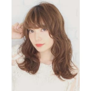 大人可愛い20代30代40代 ふわゆれセミロング ナチュラル