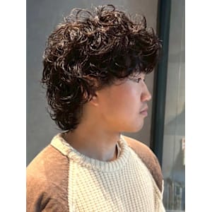ウルフカット ウルフパーマ 波巻きスパイラルパーマ 束感 - Men's Salon bloc【メンズサロンブロック】掲載中