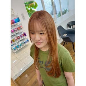 オレンジヘア/ガーリー/ストリート/韓国ヘア/学割