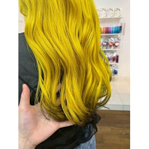 イエローカラー/ストリート/可愛い/韓国ヘア