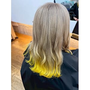 イエローカラー/裾カラー/デザインカラー/韓国ヘア