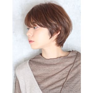 ショート・ボブ/丸顔/前髪あり/絶壁解消/40代/50代