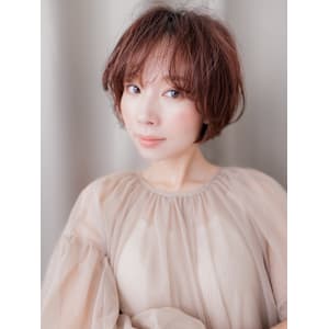 ピンクベージュボルドーカラー小顔マッシュパーマ30代40代 - mod's hair【モッズヘア】上尾/上尾西口店【モッズヘア アゲオ アゲオニシグチテン】掲載中