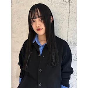 【YOKE】ブルーブラックワイドバング顔周りレイヤーロング