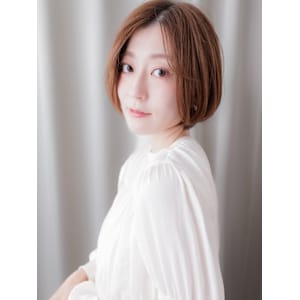 透明感カラーオレンジベージュかきあげショートボブ30代40代 - COVER HAIR bliss【カバーヘア ブリス】北浦和/北浦和西口店【カバー ヘア ブリス キタウラワ キタウラワニシグチテン】掲載中