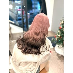 ピンクベージュルーツカラー