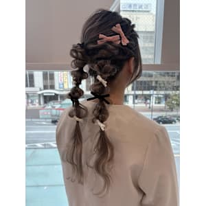 ツイン編み下ろしスタイル