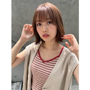 外ハネボブ／柔らか質感／透け前髪／ミニくびれボブ