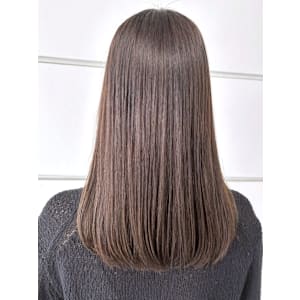 セミロング ココアベージュ 髪質改善トリートメント 艶髪