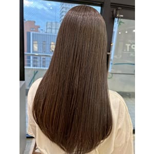 ロング 髪質改善カラー ベージュカラー ココアベージュ 艶髪