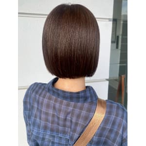 丸みボブ ナチュラルブラウン 艶髪 髪質改善トリートメント