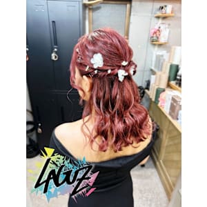 【ヘアセット】フラワーアレンジ × ローズピンクハーフアップ - LAGUZ 茅ヶ崎 髪質改善 ヘアアレンジ【ラグズ チガサキ カミシツカイゼン ヘアアレンジ】掲載中